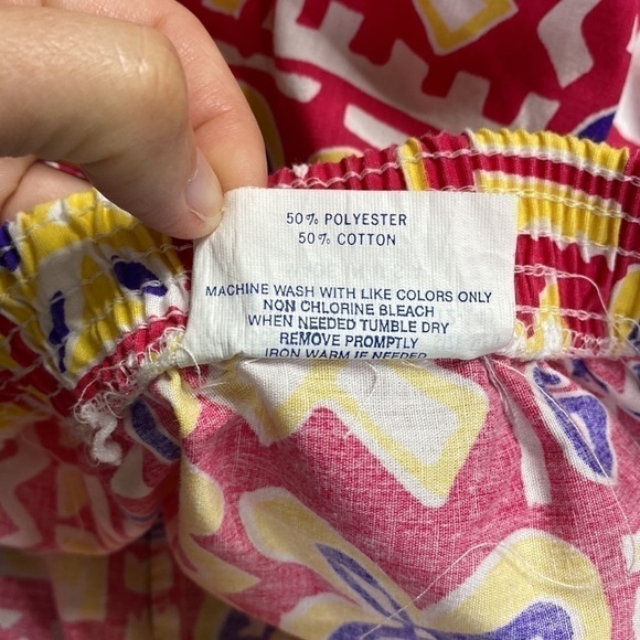 Vintage Winners Choice Abstract Wide Leg Capri Pants Pink Blue Size Medium - Picture 6 of 8